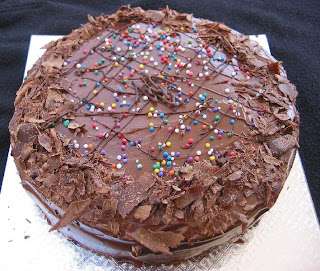 Frosted Chocolate Sponge Cake with a Ganache icing