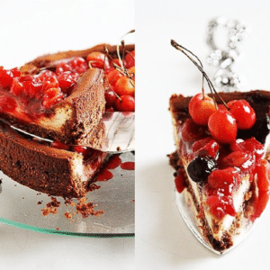 Quark Cheesecake with Fresh Cherry Pie Filling