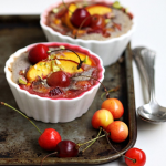 Stone Fruit Chocolate Clafoutis ... with flaxseed!