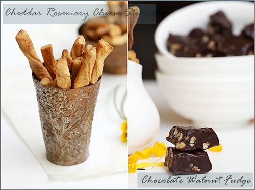 Cheese Straws, Chocolate Walnut Fudge