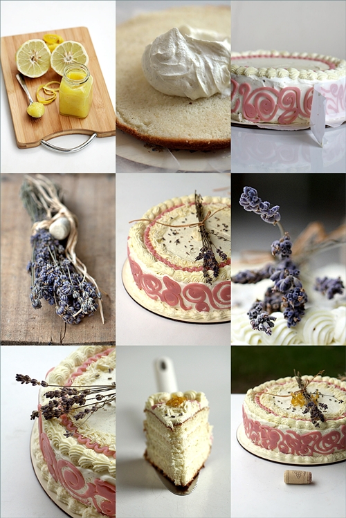 Lavender Chiffon Cake with Whipped Lemon Curd Frosting