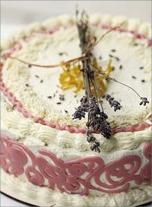 Lavender Chiffon Cake with Whipped Lemon Curd Frosting 