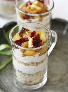 Lebkuchen Cream & Genoise Verrines with Apple Craisin Compote