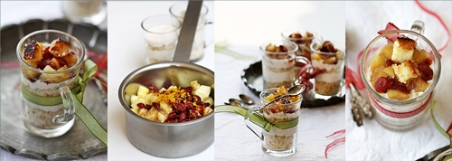 Lebkuchen Cream & Genoise Verrines with Apple Craisin Compote