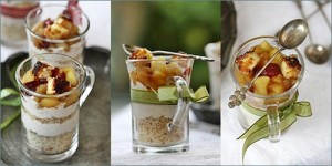 Lebkuchen Cream & Genoise Verrines with Apple Craisin Compote