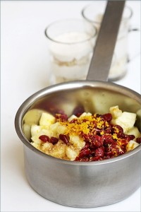 Lebkuchen Cream & Genoise Verrines with Apple Craisin Compote