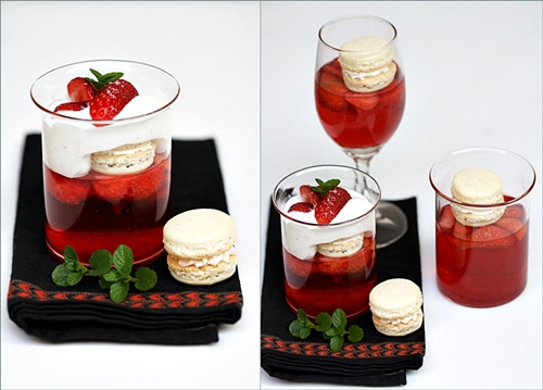 Strawberry Vanilla Macaron Trifle