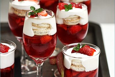 Strawberry Vanilla Macaron Trifle