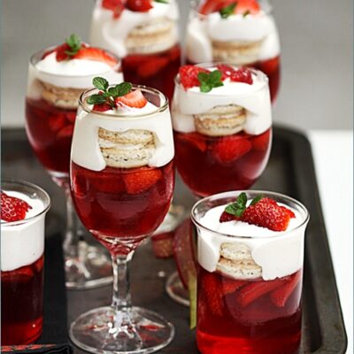 Strawberry Vanilla Macaron Trifle