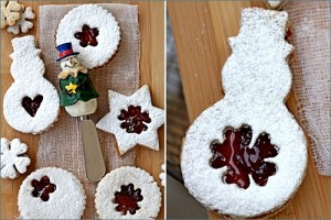 Toasted Walnut Linzer Cookies with Strawberry Filling