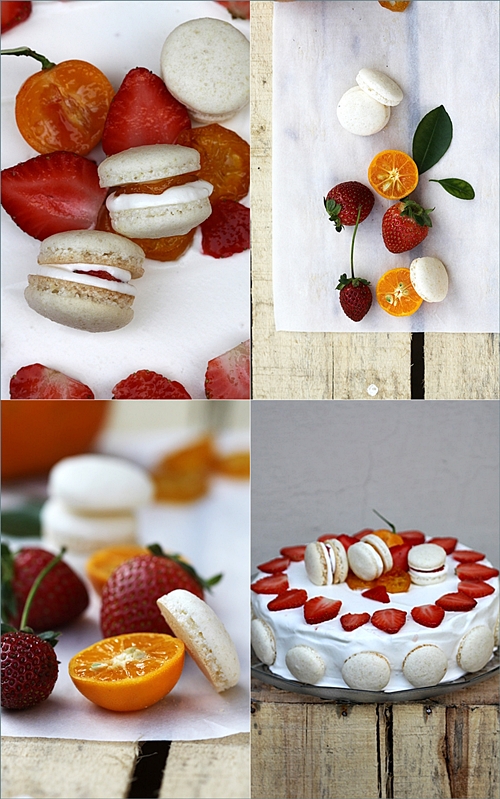 Strawberries & Cream Mac-o-range Cake