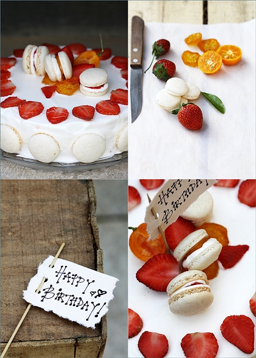 Strawberries & Cream Mac-o-range Cake