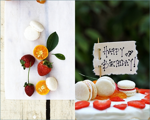 Strawberries & Cream Mac-o-range Cake