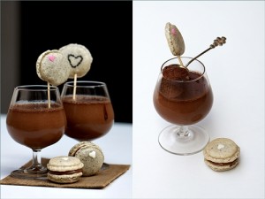 Mousse-a-cotta with Sesame Macarons