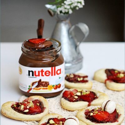 Nutella Strawberry Puff Pastry Hearts