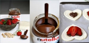 Nutella Strawberry Puff Pastry Hearts
