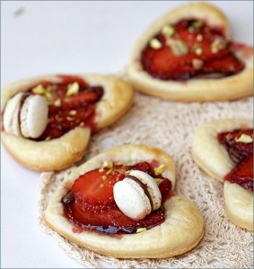 Nutella Strawberry Puff Pastry Hearts