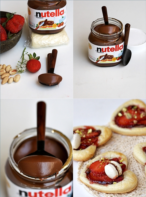 Nutella Strawberry Puff Pastry Hearts 