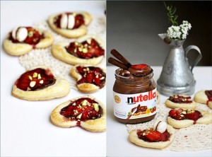 Nutella Strawberry Puff Pastry Hearts