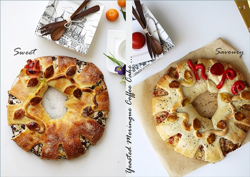 Yeasted Meringue Coffee Cake -sweet & savoury