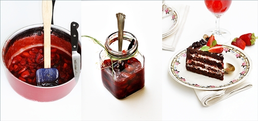 Eggless Layered Chocolate & Strawberry Cake