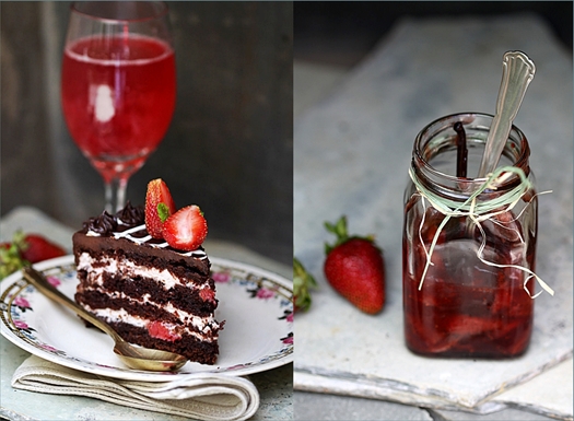 Eggless Layered Chocolate & Strawberry Cake