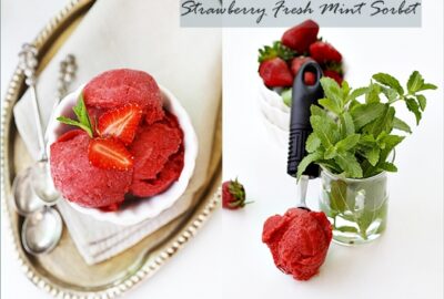 Strawberry Fresh Mint Sorbet