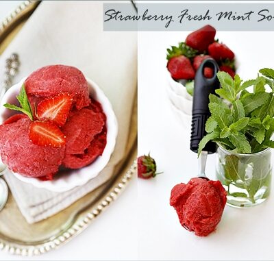 Strawberry Fresh Mint Sorbet