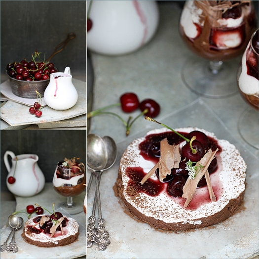 Bittersweet Chocolate Marquise with Crème Chantilly & Balsamic Cherry Sauce
