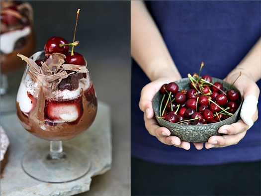 Bittersweet Chocolate Marquise with Crème Chantilly & Balsamic Cherry Sauce