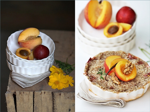 Peach, Plum & Apricot Streusel Crumble