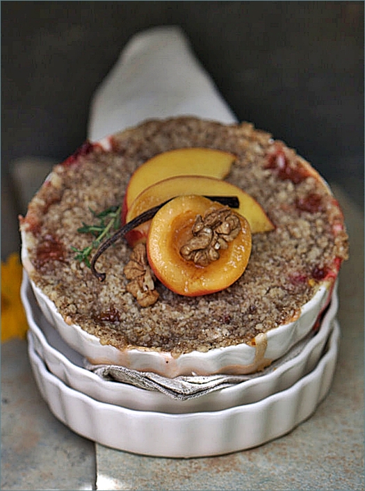 Peach, Plum & Apricot Streusel Crumble