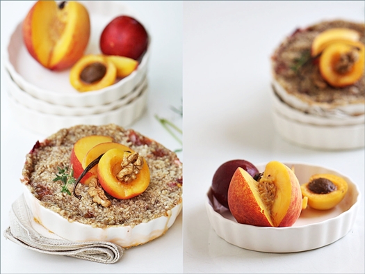 Peach, Plum & Apricot Streusel Crumble