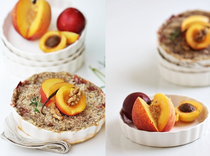 Peach, Plum & Apricot Streusel Crumble