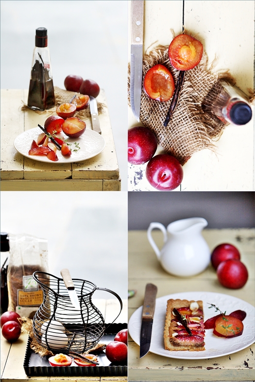 Vanilla Almond Frangipane Plum Tart 