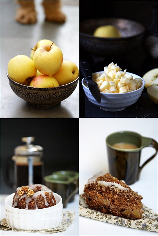 Spiced Apple Walnut Coffee Cake