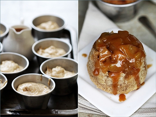 Mini Apple Upside-down Cakes with Salted Butter Caramel