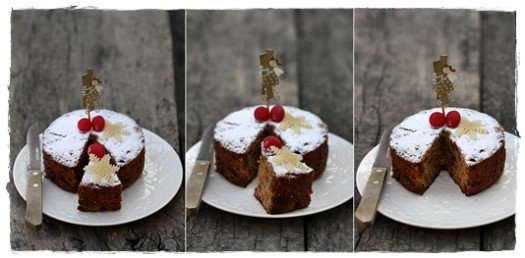 Christmas Fruit Cake with homemade marzipan toppings