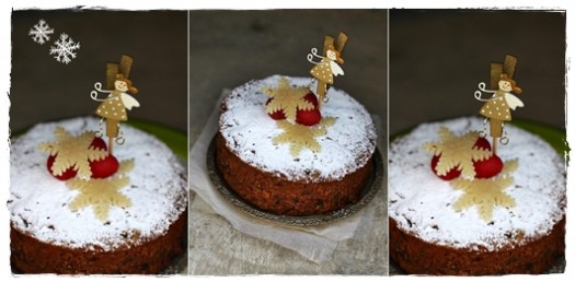 Christmas Fruit Cake with homemade marzipan toppings