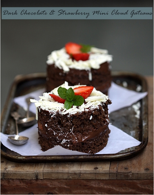 Dark Chocolate & Strawberry Mini Cloud Gateaus
