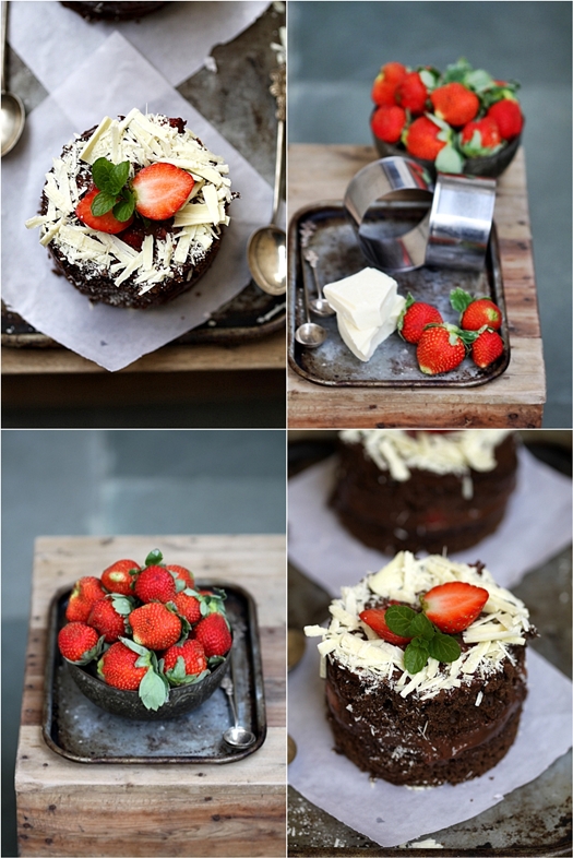 Dark Chocolate & Strawberry Mini Cloud Gateaus 