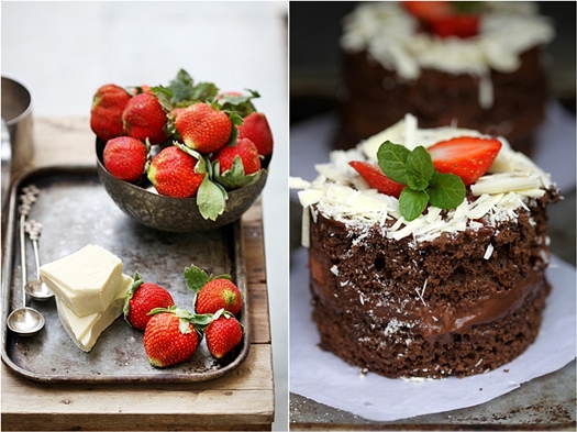 Dark Chocolate & Strawberry Mini Cloud Gateaus 