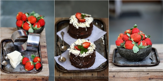 Dark Chocolate & Strawberry Mini Cloud Gateaus 