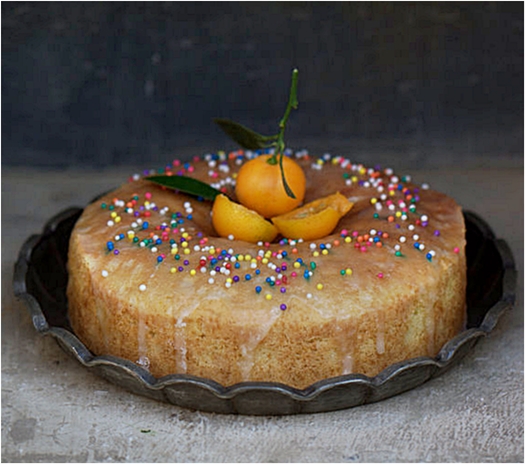 Orange olive oil buttermilk pound cake with a citrus glaze