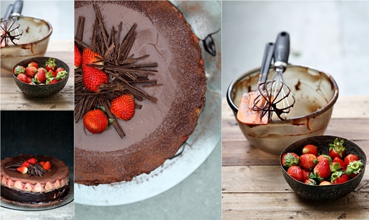 Chocolate Bavarian Mousse Strawberry Cake