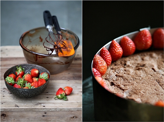 Chocolate Bavarian Mousse Strawberry Cake