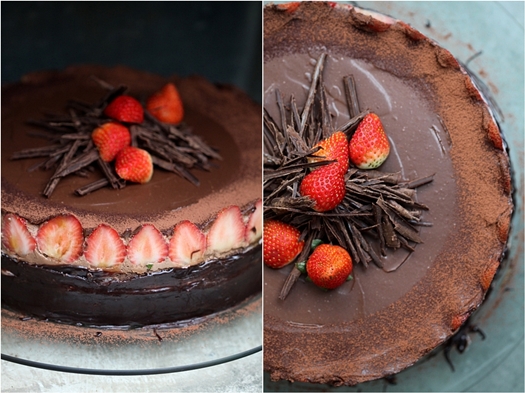 Chocolate Bavarian Mousse Strawberry Cake 