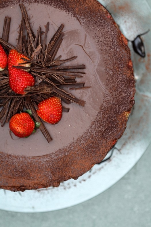 Chocolate Bavarian Mousse Strawberry Cake