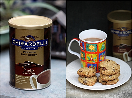 Ghirardelli Hot Cocoa & WholeWheat Oat Choc chip Cookies