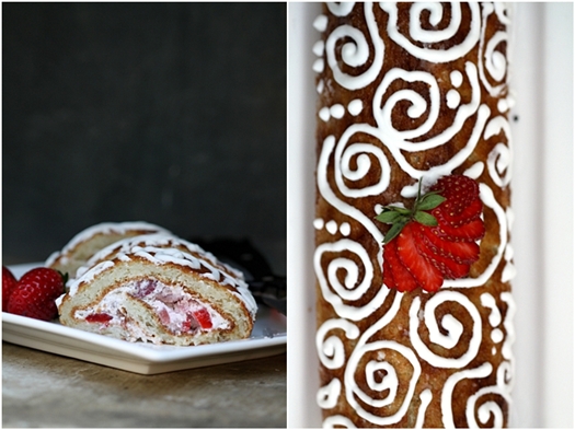 Strawberry Almond Roulade {Gluten Free}